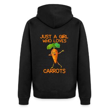 Just A Girl Who Loves Carrots - Unisex Premium Organic Zip Hoodie - black - Back - Nico (187cm)