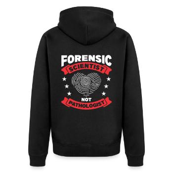Forensic Scientist Forensic Forensic Science - Unisex Premium Organic Zip Hoodie - black - Back - Nico (187cm)