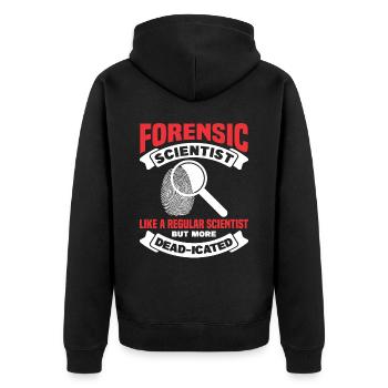 Forensic Scientist Forensic Forensic Science - Unisex Premium Organic Zip Hoodie - black - Back - Nico (187cm)