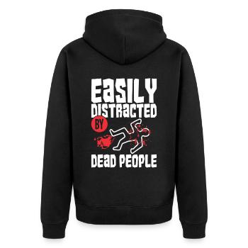 Forensic Scientist Forensic Forensic Science - Unisex Premium Organic Zip Hoodie - black - Back - Nico (187cm)