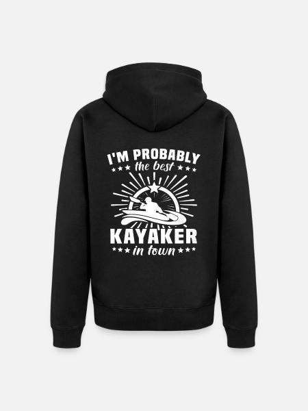 Kayaker Kayaking - Unisex Premium Organic Zip Hoodie - black