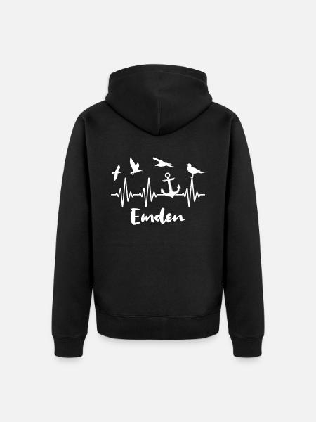 Emden ECG Emden Cardline - Unisex Premium Organic Zip Hoodie - black