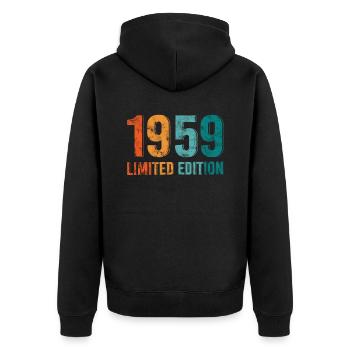 Edition Limitée Vintage 1959 Retro Vintage - Veste à capuche bio Premium Unisexe - noir - Dos - Nico (187cm)