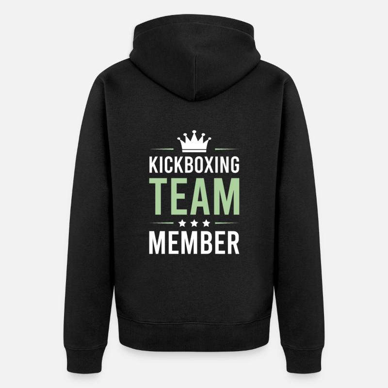 Équipe de kickboxing - Veste à capuche bio Premium Unisexe - noir