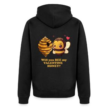 Drôle d’abeille Ma Saint-Valentin Chérie Mignonne Saint-Valentin C - Veste à capuche bio Premium Unisexe - noir - Dos - Nico (187cm)