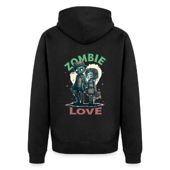 Zombie Love Cute Horror Undead Couple Valentine’s - Veste à capuche bio Premium Unisexe - noir - Dos - Nico (187cm)