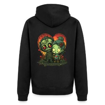Mignon Chibi Zombie Cadavre Horreur Apocalyptique Valent - Veste à capuche bio Premium Unisexe - noir - Dos - Nico (187cm)