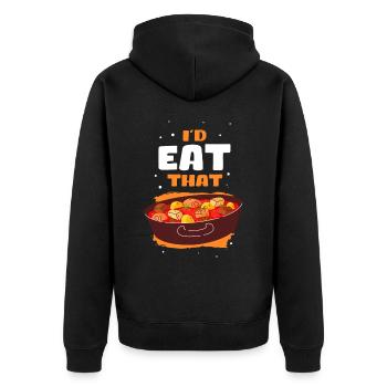 Gulasch Ungarischer Gulasch Liebhaber Geschenk - Unisex Premium Bio Zip Hoodie - Schwarz - Hinten - Nico (187cm)