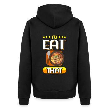 Gulasch Liebhaber Ungarischer Gulasch Geschenk - Unisex Premium Bio Zip Hoodie - Schwarz - Hinten - Nico (187cm)