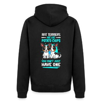 Rat Terrier Hunde Hundebesitzer Geschenk - Unisex Premium Bio Zip Hoodie - Schwarz - Hinten - Nico (187cm)