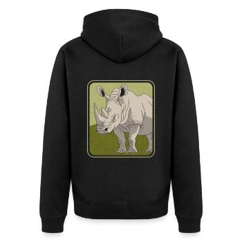 Rhinocéros Rhinocéros | Cadeau Rhino - Veste à capuche bio Premium Unisexe - noir - Dos - Nico (187cm)
