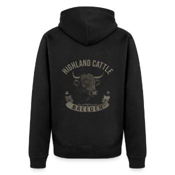 Highland Cattle Highland Cattle Highland Cattle Cow - Unisex Premium Organic Zip Hoodie - black - Back - Nico (187cm)