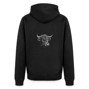 Highland Cattle Highland Cattle Highland Cattle Cow - Unisex Premium Organic Zip Hoodie - black - Back - Nico (187cm)