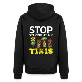 Arrête de regarder mon tikis Luau Party Tiki B - Veste à capuche bio Premium Unisexe - noir - Dos - Nico (187cm)