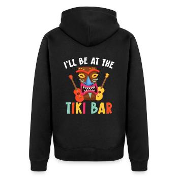 Je serai au tiki bar hawaïen luau - Veste à capuche bio Premium Unisexe - noir - Dos - Nico (187cm)
