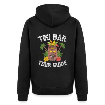 Tiki Bar Travel Guide Hawaiian Luau Party Tiki - Unisex Premium Organic Zip Hoodie - black - Back - Nico (187cm)