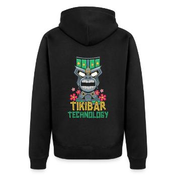 Tiki Bar Technique Hawaiian Luau Party Tiki Bar - Unisex Premium Organic Zip Hoodie - black - Back - Nico (187cm)