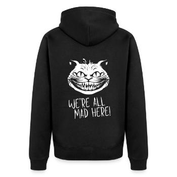 Nous sommes tous fous ici Chat du Cheshire pour les amoureux des chats - Veste à capuche bio Premium Unisexe - noir - Dos - Nico (187cm)