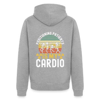 Radiologie Radiologe - Unisex Premium Bio Zip Hoodie - Grau meliert - Hinten - Nico (187cm)