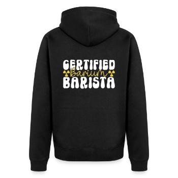 Radiologie Radiologe - Unisex Premium Bio Zip Hoodie - Schwarz - Hinten - Nico (187cm)