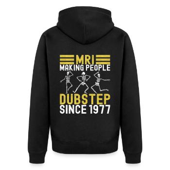 Radiologie Radiologe - Unisex Premium Bio Zip Hoodie - Schwarz - Hinten - Nico (187cm)