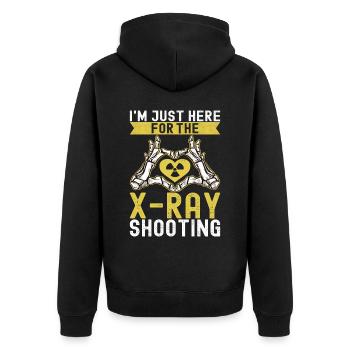 Radiologie Radiologe - Unisex Premium Bio Zip Hoodie - Schwarz - Hinten - Nico (187cm)