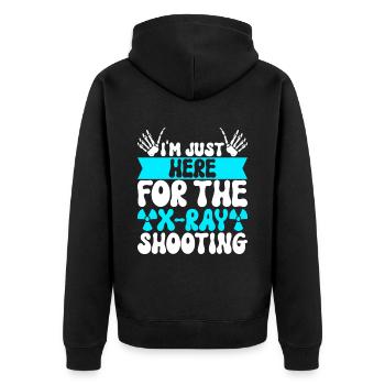 Radiologie Radiologe - Unisex Premium Bio Zip Hoodie - Schwarz - Hinten - Nico (187cm)