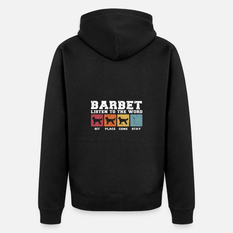 Barbet écoute le mot - Veste à capuche bio Premium Unisexe - noir