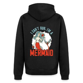 Meerjungfrau Squad Mythos Folklore Unterwasser Aquatisch - Unisex Premium Bio Zip Hoodie - Schwarz - Hinten - Nico (187cm)