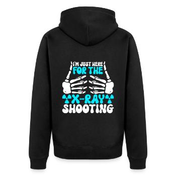 Radiologie Radiologe - Unisex Premium Bio Zip Hoodie - Schwarz - Hinten - Nico (187cm)