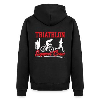 Triathlon Athlète Triathlète Natation Vélo Course - Veste à capuche bio Premium Unisexe - noir - Dos - Nico (187cm)