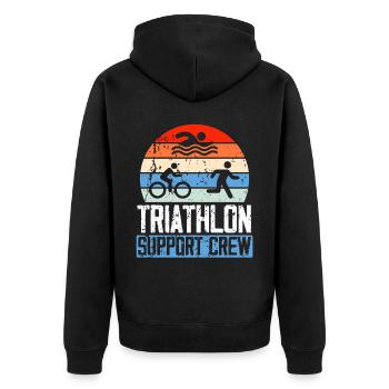 Triathlon Athlète Triathlète Natation Vélo Course - Veste à capuche bio Premium Unisexe - noir - Dos - Nico (187cm)