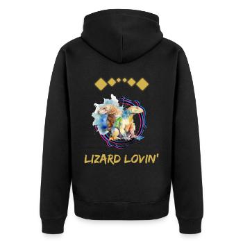 Lézards Reptiles Aquarelle Cadeau - Veste à capuche bio Premium Unisexe - noir - Dos - Nico (187cm)