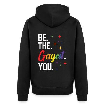 Gay Rights Rainbow Pride Month LGBTQ Gay Pride - Unisex Premium Bio Zip Hoodie - Schwarz - Hinten - Nico (187cm)