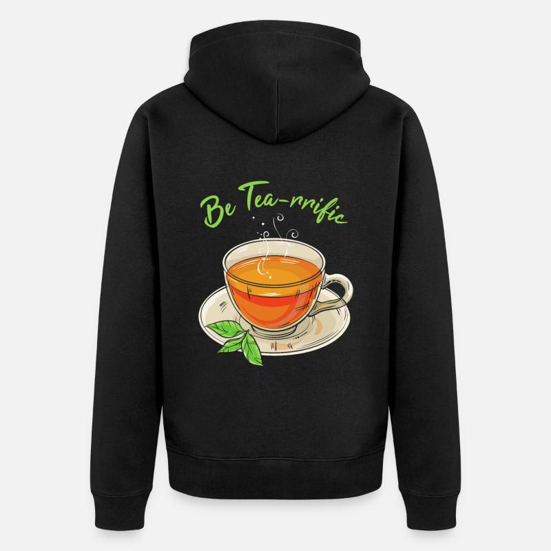 Jeu de mots à thé - Veste à capuche bio Premium Unisexe - noir