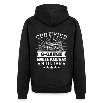 Gartenbahn Spur G Modelleisenbahn - Unisex Premium Bio Zip Hoodie - Schwarz - Hinten - Nico (187cm)