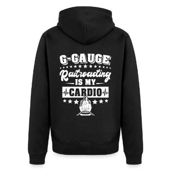 Gartenbahn Spur G Modelleisenbahn - Unisex Premium Bio Zip Hoodie - Schwarz - Hinten - Nico (187cm)