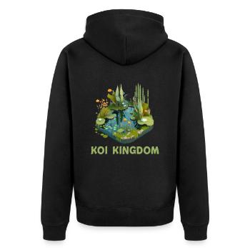 Koi Nishikigoi Gartenteich Teichlandschaft - Unisex Premium Bio Zip Hoodie - Schwarz - Hinten - Nico (187cm)