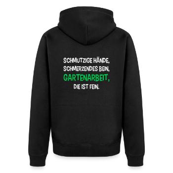 Lustiges Gärtner Gedicht Hobbygärtner Garten - Unisex Premium Bio Zip Hoodie - Schwarz - Hinten - Nico (187cm)