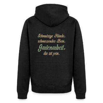 Lustiges Gärtner Gedicht Hobbygärtner Garten - Unisex Premium Bio Zip Hoodie - Schwarz - Hinten - Nico (187cm)