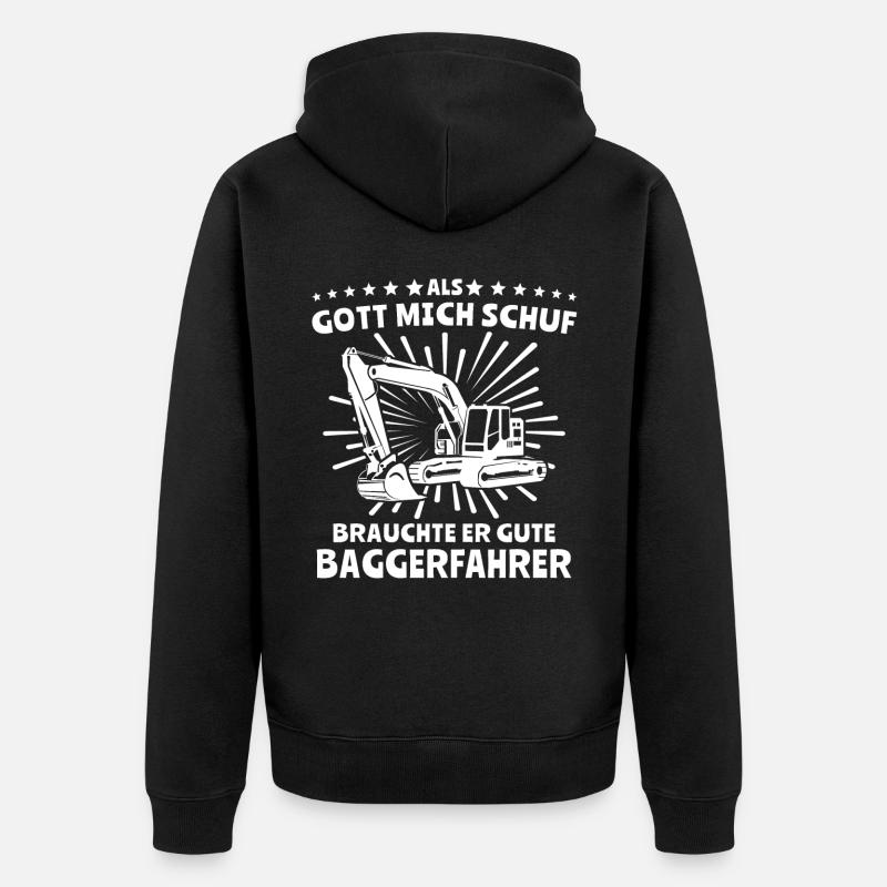 Baggerfahrer Bagger - Unisex Premium Bio Zip Hoodie - Schwarz