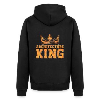 Architecture King Architectural Builder Architects - Unisex Premium Organic Zip Hoodie - black - Back - Nico (187cm)