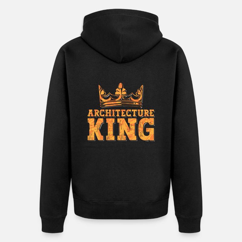Architecture King Architectural Builder Architects - Unisex Premium Organic Zip Hoodie - black