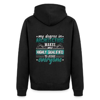 Architecture My Degree In Architecture Engineering - Unisex Premium Organic Zip Hoodie - black - Back - Nico (187cm)