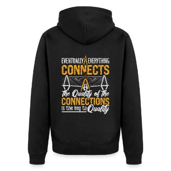 Eventually Everything Connects Builder Architects - Unisex Premium Organic Zip Hoodie - black - Back - Nico (187cm)