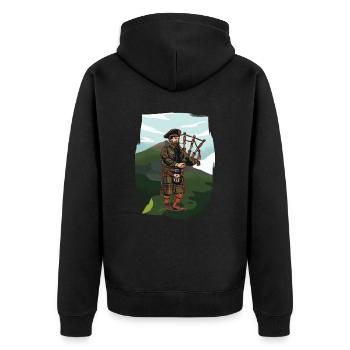 Cornemuse des Highlands écossais cornemuse - Veste à capuche bio Premium Unisexe - noir - Dos - Nico (187cm)