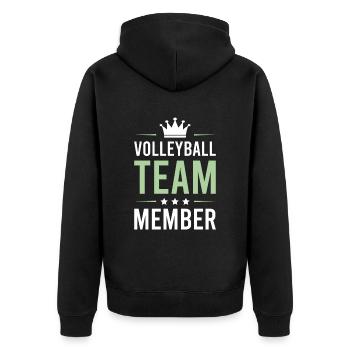 Volleyball Team - Unisex Premium Bio Zip Hoodie - Schwarz - Hinten - Nico (187cm)