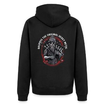 Cornemuses écossaises sonorisées - Veste à capuche bio Premium Unisexe - noir - Dos - Nico (187cm)