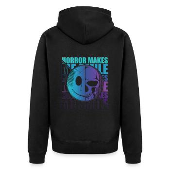 Zombie Horror Horror Film Festival + Halloween - Unisex Premium Organic Zip Hoodie - black - Back - Nico (187cm)