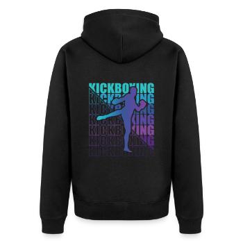 Kickboxer Martial Arts Kickboxing Kickboxen - Unisex Premium Bio Zip Hoodie - Schwarz - Hinten - Nico (187cm)